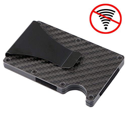 unime Metall Wallet Kartenhalter mit RFID-blockierender Small Carbon Fiber