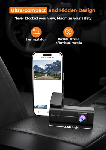 E-Yeeger Dash Cam Wifi 2.5K Dashcam, E-Yeeger Front Dash Camera For Cars thumb #5