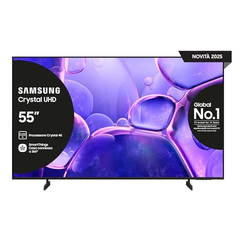 Samsung Smart TV 55” UE55U8090FUXZT Crystal UHD 4K, Crystal 4K Processor, HDR, Smart Experience, OTS Lite & Adaptive Sound, Metal Stream Design, 2025