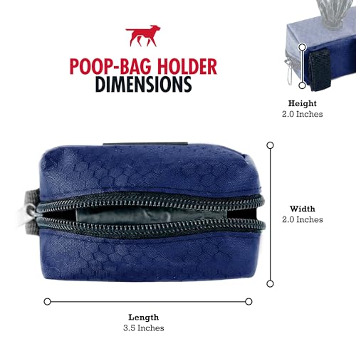 Image of Tuff Pupper Dog Poop Bag Holder | Works with Any Dog Leash | Zippered Waste Bag Dispenser | Waterproof with Rust-Proof Clip | Convenient Lightweight Design | Includes 2 Rolls of Leak-Proof Bags