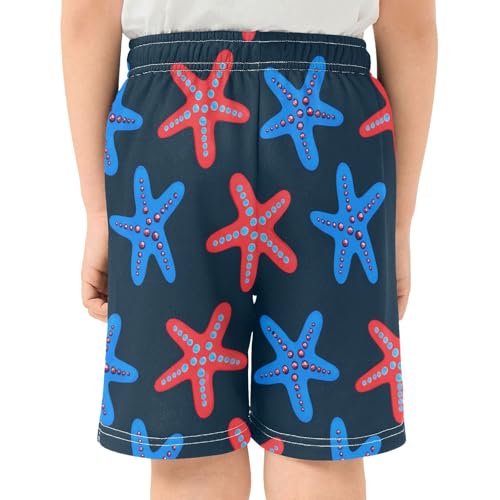 J JOYSAY Spotted Starfish Marine Dark Boys Athletic Shorts Kids Youth Casual Shotrs with Elastic Waistband Pockets3
