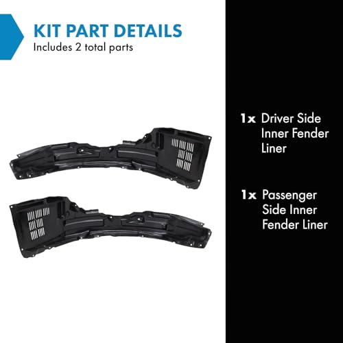 Image of TRQ Inner Fender Liner Set Compatible with 2009-2017 Mitsubishi Lancer MI1248125 MI1249125