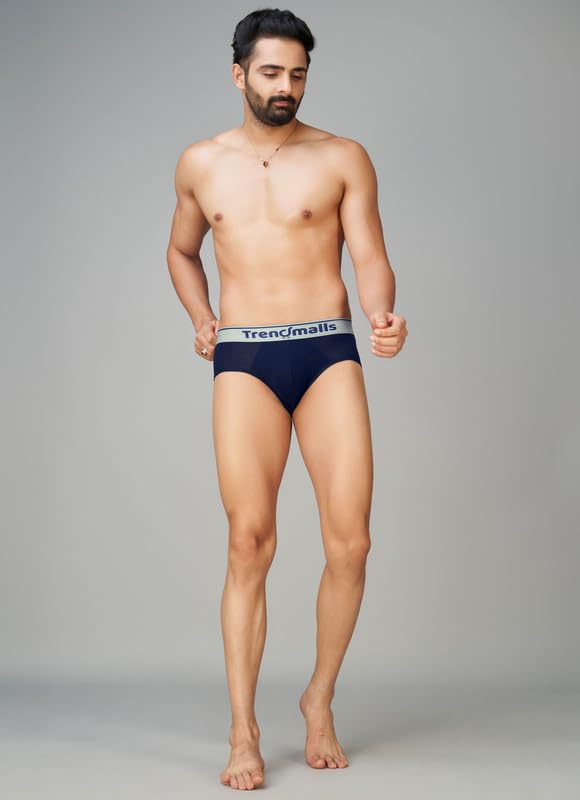 Image of TRENDMALLS Men's Birla Micromodal Regular Fit Solid Men Underwear Briefs with No Marks Waistband