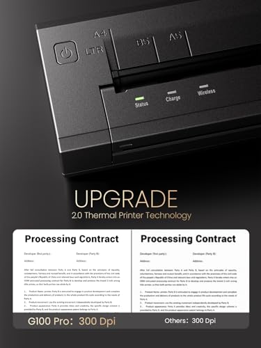 Image of Phomemo G100 Pro WiFi Direct Print Portable Printers Wireless for Travel,Compatible with AirPrint, Thermal Inkless Printer, Supports 8.5 inchx11 inchUS Letter, Compatible with iOS, Android, Windows, Mac