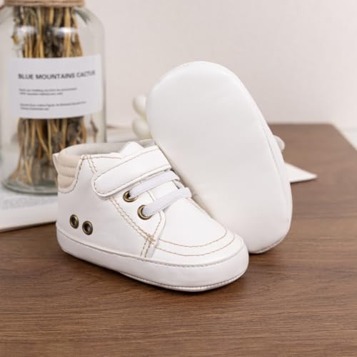 Image of CENCIRILY Baby Boys Girls High Top Sneakers Soft Soles Anti Skid Infant Ankle Shoes Toddler Prewalker First Walking Crib Shoes