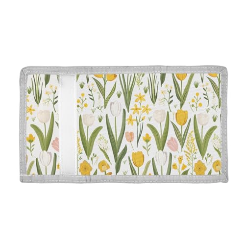 ALAZA Kids Wallets for Boys Girls Toddler Trifold Wallet Children Small Spring Floral Flowers with Zipper Coin Pocket2