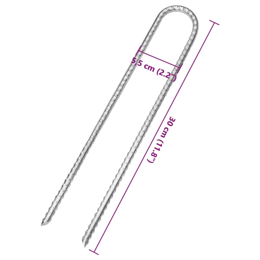 12er Set Zeltheringe U-Form 30 cm - Robuste Bodenanker aus verzinktem Stahl für Camping, Zelt, Pavillon und Markisen