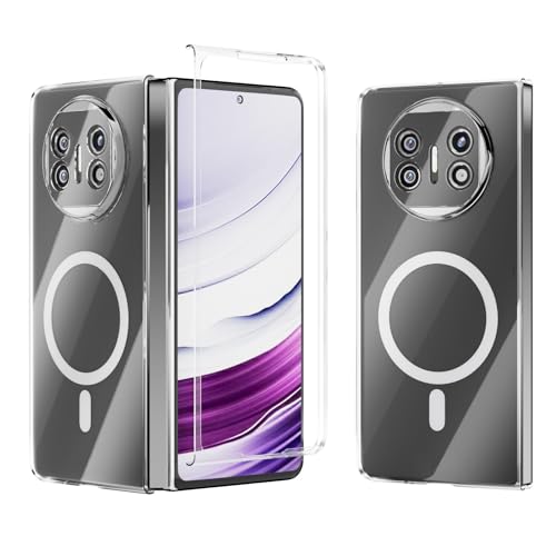 Coque Huawei Mate X5 transparente et magnétique avec étui portefeuille rigide