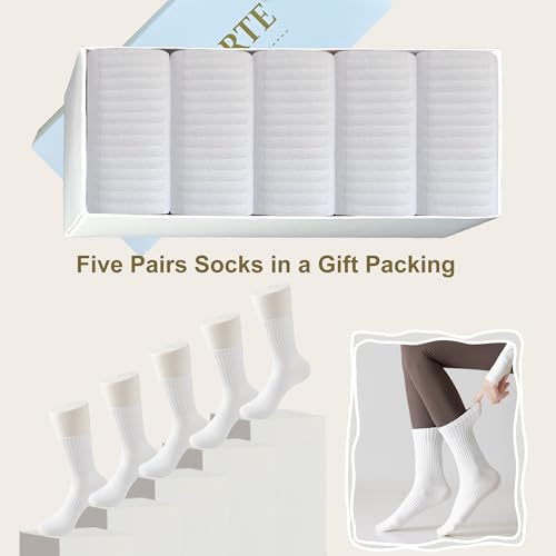 Image of MAGIARTE Womens Athletic Cotton Crew Socks Moisture Wicking Breathable Sports Casual Socks for Women 3 /5-PACK