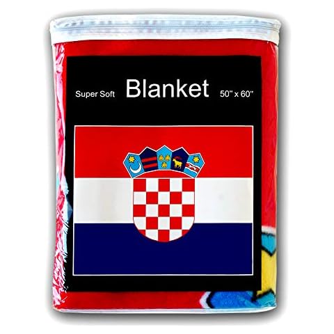 JAVI Sports Croatia Flag Fleece Blanket 50"x60" Croatian Travel Throw Cover Cover