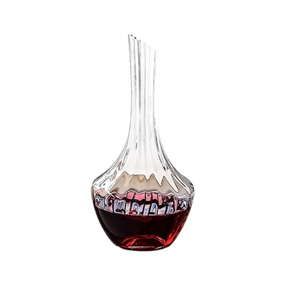 birene Carafe Carafe à vin cannelée de 1000 ML, Haute et élancée, idéale for la Maison, Le Bar ou comme récipient de présentation.