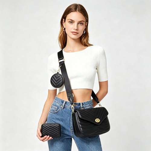 Image of JEEHAN Quilted Crossbody Bags for women Designer Shoulder Handbags Small Purse