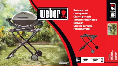 Weber Rollwagen/Für Gasgrills der Q-Serie, Klappbares Design mit Rädern, Integrierter Tragegriff, 16,5 x 75,5 x 71,5 cm (eingeklappt), 63,5 x 53,5 x 71,5 cm (ausgeklappt)