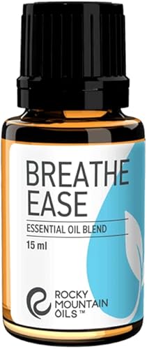 Rocky Mountain Oils Breathe Ease Mezcla de aceites esenciales para difusor, tópico y el hogar, mezcla calmante y aliviante, 0.5 fl oz
