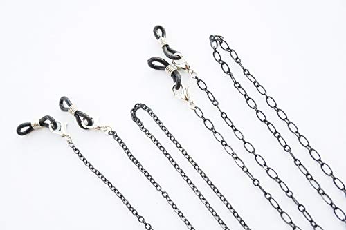Eyeglass Chain For Men Women, Sunglasses Chain, Reading Glasses Chain, Metal Glasses Holder, Black, 2 Pcs #TOP2
