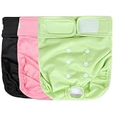 wegreeco Luxury Washable Reusable Dog Diapers (New Pattern) - Durable Female Dog Diapers, Stylish Doggie Diapers, 3 Pack (Vigorous, Extra Large)