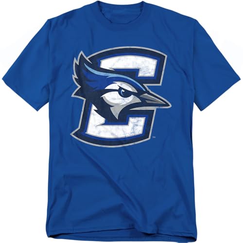 Creighton University Distressed Primary Unisex Adult T Shirt Royal Small