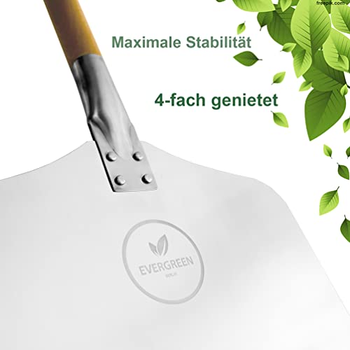 EVERGREEN BERLIN | DAS ORIGINAL - Premium Pizzaschieber - Pizzaschaufel aus Aluminium und Buchenholz - optimale Länge… - Image 5