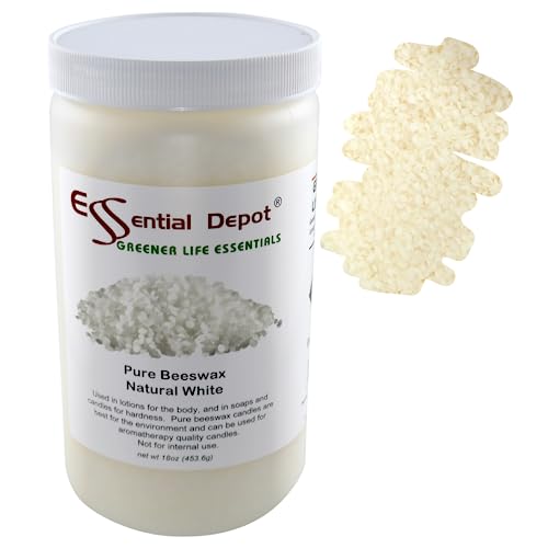 Bees Wax Pastilles Pearls - White - 18 oz net Weight - No Additives - No Bleach - Twice Filtered