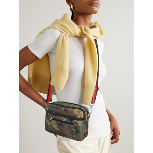 Image of Dyalsa Small Crossbody Bags for Women Canvas /PU Mini Crossbody Purse, Shoulder Bag Traveling Workout