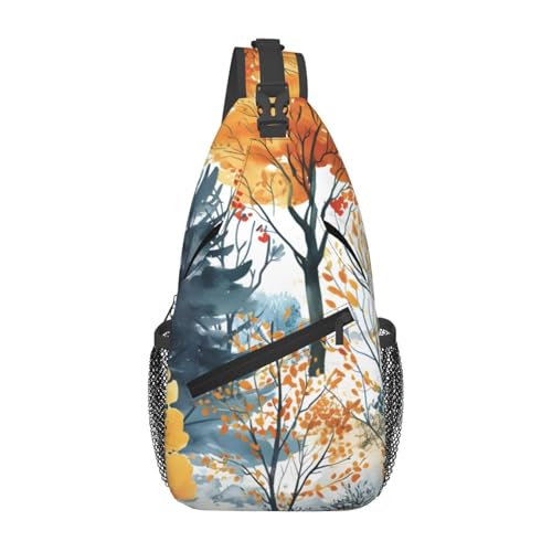 Morrales Sling Bag con diseño otoño unisex liviano miniatura 1