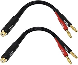 CESS-023-6i Banana Plugs to RCA Cable 6-inch, Phono Banana Speaker Cable, 2 Pack