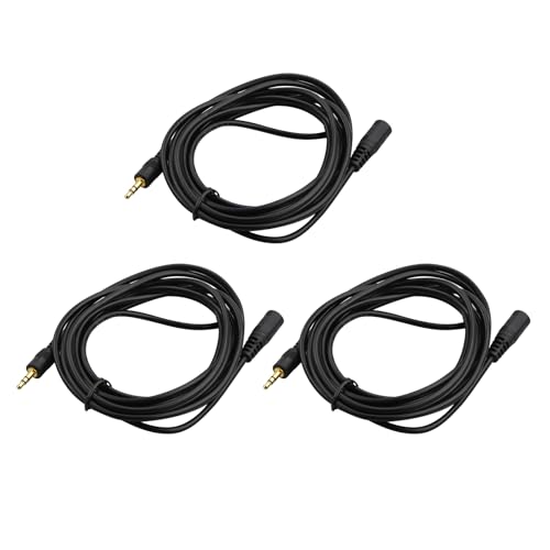 3 cables extensión audio 3.5mm Jack 3m, macho a hembra miniatura 6