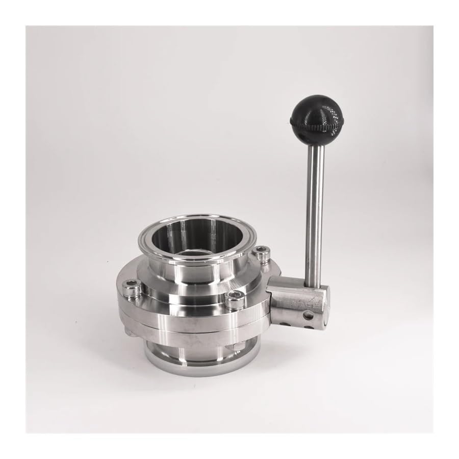 Vanne papillon 102mm inox 304 anti-blocage pour réguler les flux de tuyauterie 4"