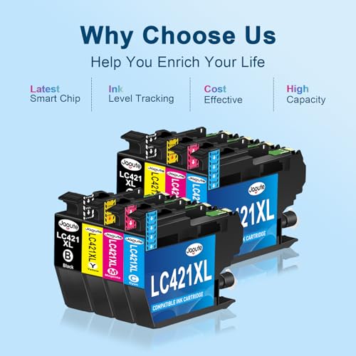 8 Packungen LC-421XLVAL LC421XL Patronen Kompatibel mit Brother LC421 XL Druckerpatronen LC421 LC-421XL Multipack für Brother DCP-J1050DW Patronen MFC-J1010DW DCP-J1140DW DCP-J1800DW (2BK/2C/2M/2Y)