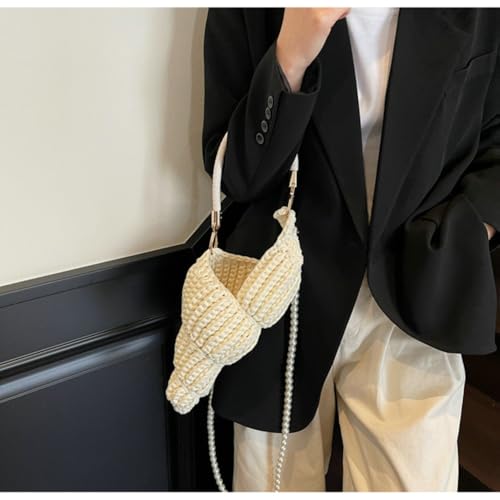 Handwoven Seashell Hobo Bags Women Crochet Summer Beach Bag Crossbody Shoulder Bag Boho Knitted Evening Clutch Purses 20252