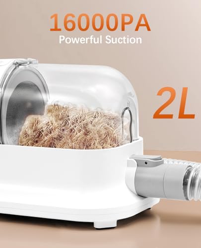 Dog-Grooming-Kits-Pet-Vacuum-Machine-Dog-Electric-Clippers-Pet-Grooming-Vacuum-for-Dogs-with-2L-Dust-Cup-6-Professional-Pet-Grooming-Kit-for-Dogs-Cats-White Dog Grooming Kits Pet Vacuum Machine Dog Electric Clippers Pet Grooming Vacuum for Dogs with 2L Dust Cup 6 Professional Pet Grooming Kit for Dogs Cats White