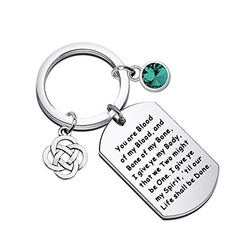 Scottish Wedding Gift Wedding Vow Anniversary Keychain Gift for Fiance Husband Boyfriend Blood of My Blood Bone of My Bone Wedding Gift
