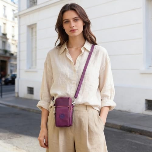 Image of WITERY Waterproof Nylon Cute Crossbody Cell Phone Purse Smartphone Wallet Bag for Women
