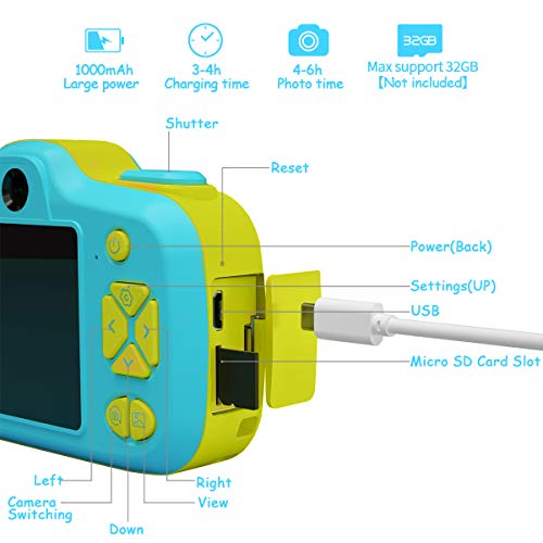 Joytrip Kids Digital Cameras for Boys Girls Gifts HD 2.3 Inches Screen 12MP Video Camera for Kids Shockproof Children Selfie Toy Mini Camera Camcorder Child for Boys Age 3-14 (Blue)
