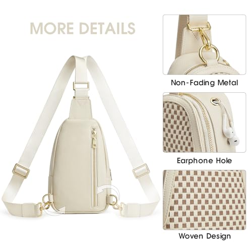 Image of Kattee Sling Crossbody Bag for Women, Leather Fanny Pack Crossbody Sling Bags, RFID Purse Chest Bag Small Daypack for Women