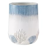 Avanti Linens - Wastebasket, Decorative Trash Can, Guest Bathroom Essentials, Coastal Inspired Home Decor (Abstract Coastal Collection)