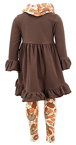 Image of Unique Baby Girls Kids Toddler 3pc Outfit Set Long Sleeve Cotton Blend Tunic Top Leggings and Scarf