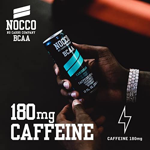Image of NOCCO Zero Sugar Energy Drink, Variety Pack - 12 Fl Oz (12-Pack) - 180 mg Caffeine, Sugar-Free, BCAAs - Branched Chain Amino Acids, Carbonated, Low Calorie, B Vitamins, Grab & Go Performance Beverage