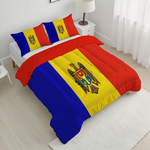 Juego de ropa de cama de Moldavia reversible azul y amarillo 140x200 4