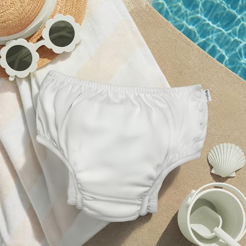 Image of green sprouts Baby Toddler Ultimate Reusable Snap Swim Diaper, New White, 2T-3T