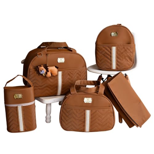 kit 5 Bolsas Mala Saída Maternidade (marrom)