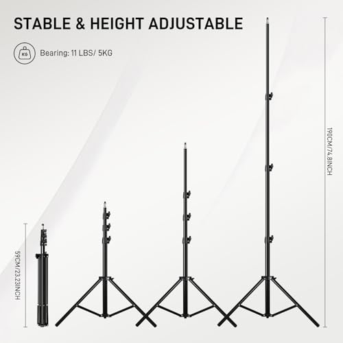 Image of GVM Photography Light Stand 75 inch /190cm, Portable Aluminum Photo Video Tripod Stand with 1 /4 inch Screw for Softbox, Photo Studio Panel Video Light, Photographic Equipments