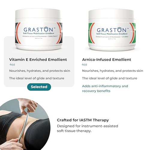 Image of Graston Technique Vitamin E Emollient Massage Cream, 4oz, IASTM, 3-Pack | Massage lotion for physical therapy, enriched emollient formula