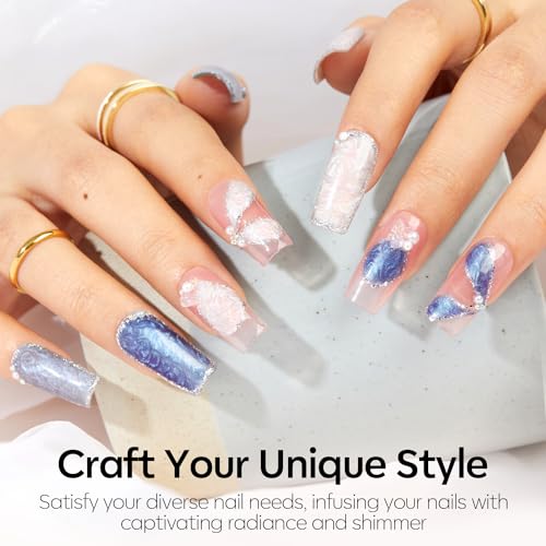 Image of modelones Glitter White Gel Nail Polish Glitter Gel Nail Polish Soak-Off UV Gel Polish - 28+ Days Long-Lasting Salon-Quality Nail Art DIY Manicure & Gift 15ML