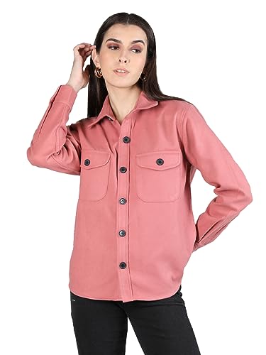 Image of CHKOKKO Jackets for women stylish latest Winter Shacket Standard Length Plaid Shirt Jacket with Button Closure Pockets for Casual Travel