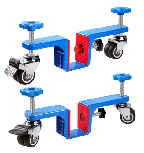 Door Installation Dolly Kit with Wheels - for Most Pre-Hung or Slab Doors Interior Door Install Tools Protect Your Back Commercial & Residential Use (Blue)