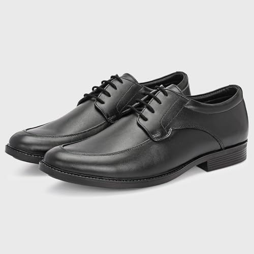 Image of Blue Leather by Centrino Genuine Leather Men's Loafer Shoes | Lightweight Lace-Up Derby Office Wear Oxford Shoe with Cushioned Insole for Meeting,Interview,Wedding, Party,College (4094)
