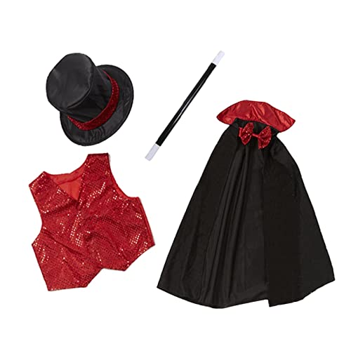 Costume magicien enfant avec cape et chapeau pour fête de déguisement