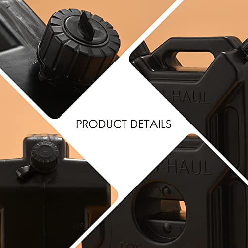 Luntfeiy 5L Liter Schwarzer Kraftstoff Tank KöNnen Auto Motorrad Ersatzbenzin ÖLtank Backup Jerrycan KraftstoffkrüGe Kanister mit Schloss & SchlüSsel