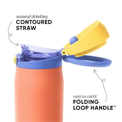 Simple Modern Mesa Loop Water Bottle with Straw | 24oz Cup Holder Friendly Insulated Stainless Steel Bottles for Travel, Sports and School | Mango